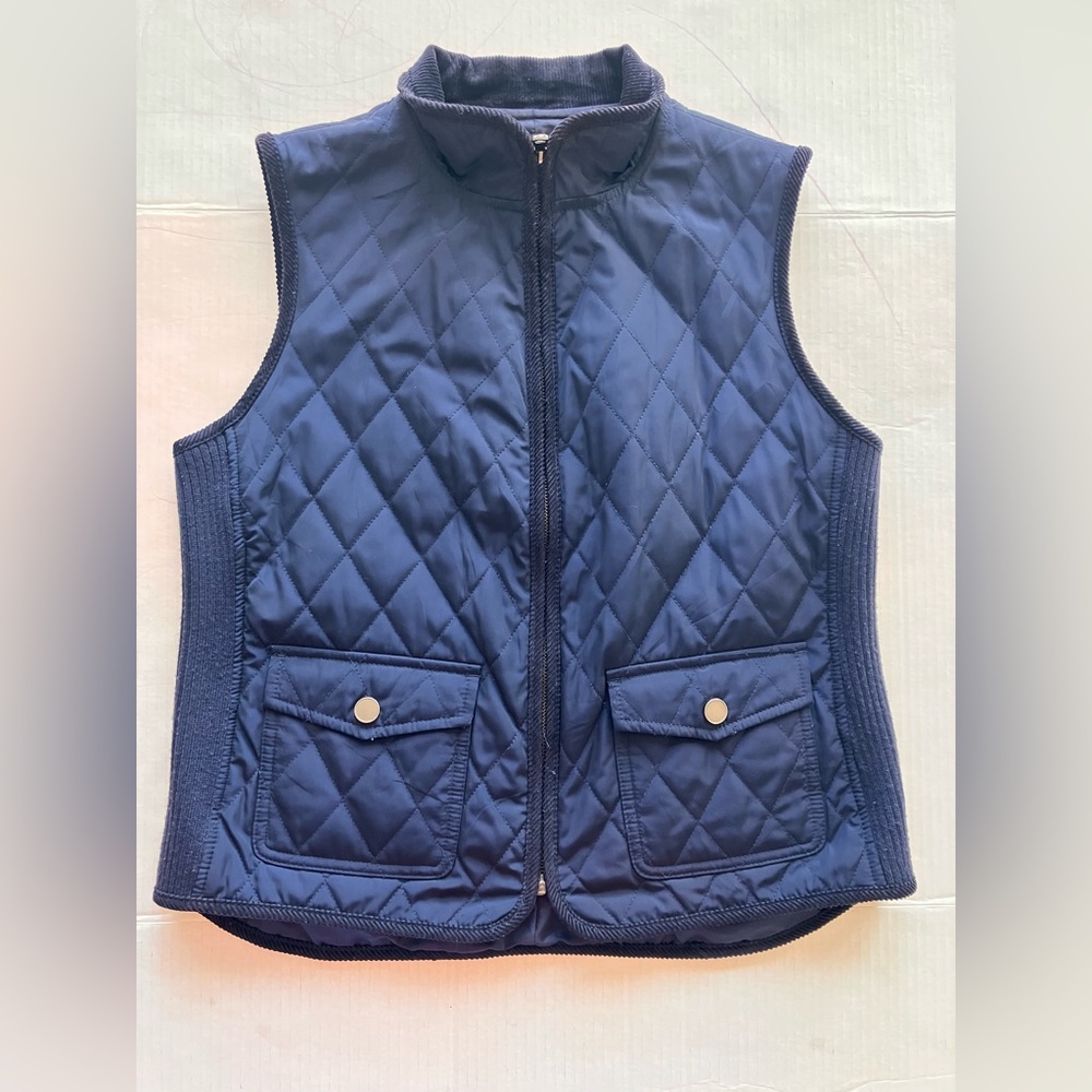Talbots Quilted Navy Vest (Petite Medium)